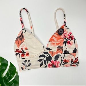 Floral Bralette Cropped Top Flower Print Tank Corset Bustier Sleeveless Crop Tee